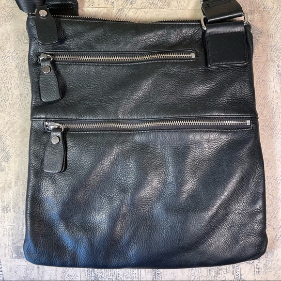 MARGOT BLACK LEATHER MOTO STYLE CROSSBODY PURSE - Picture 2 of 13